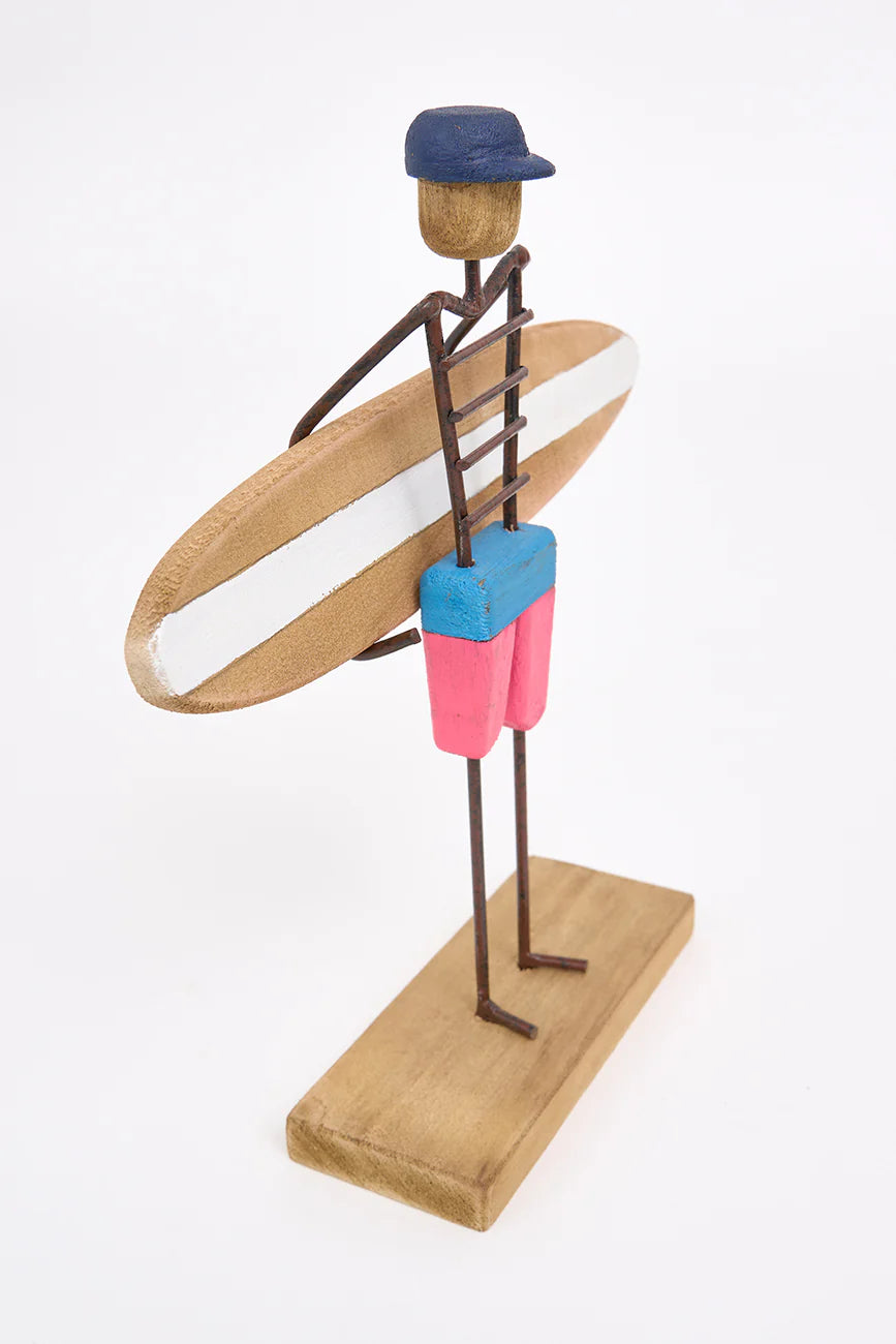 Sculpture surfeur debout