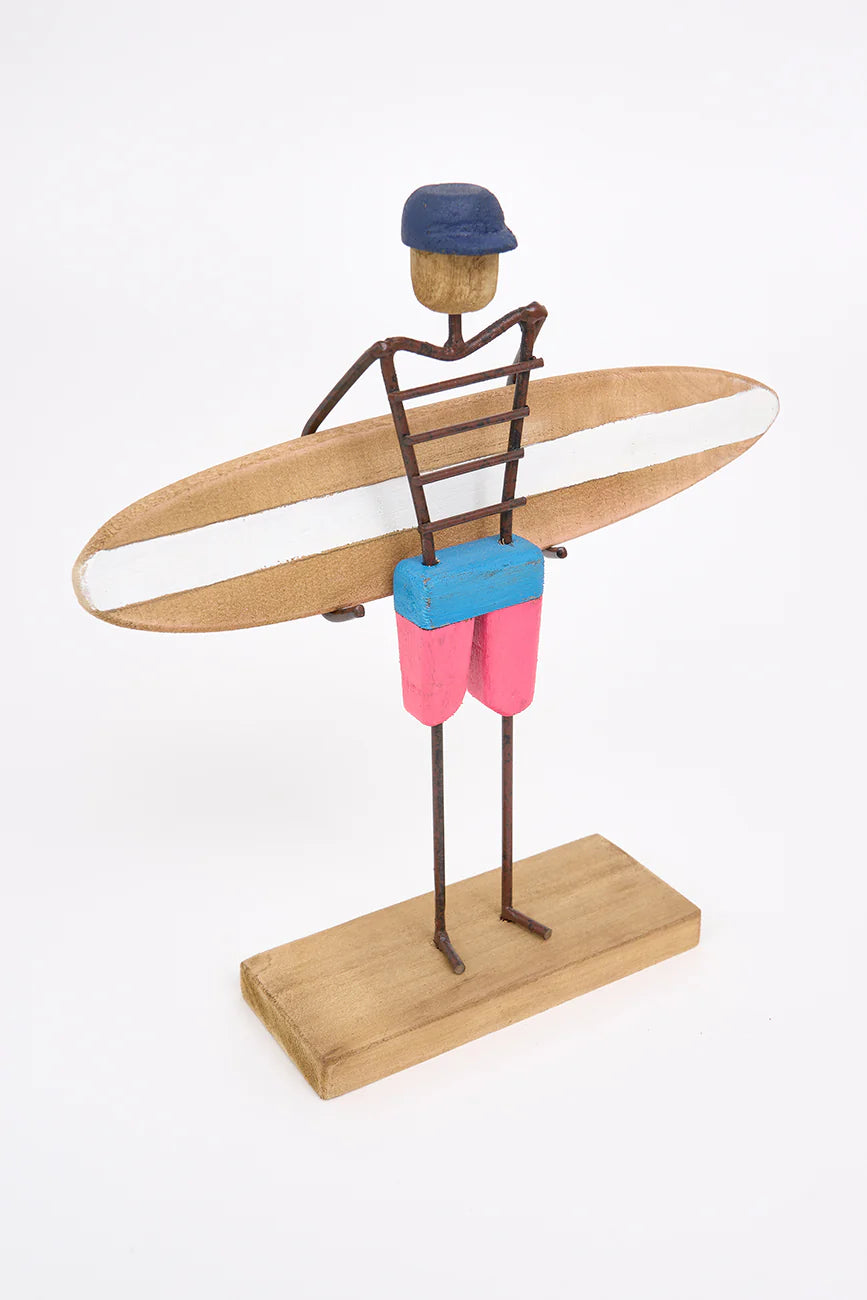 Sculpture surfeur debout