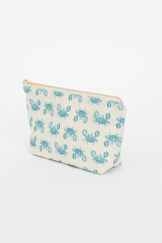 Pochette coton motifs crabes