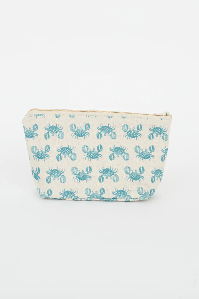 Pochette coton motifs crabes