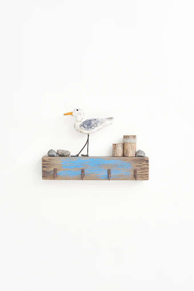 Porte-clés avec mouette sur du Bois