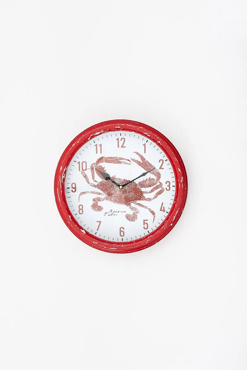 Horloge crabe métal et verre