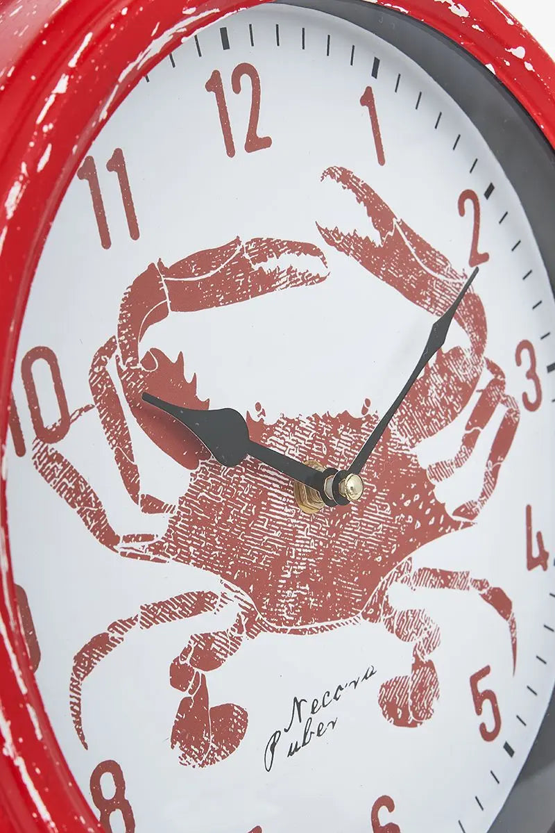Horloge crabe métal et verre