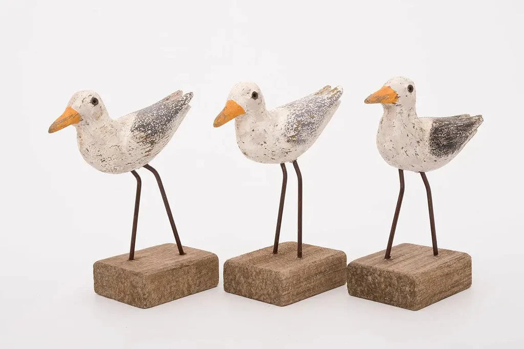 Ensemble de 3 mouettes en bois
