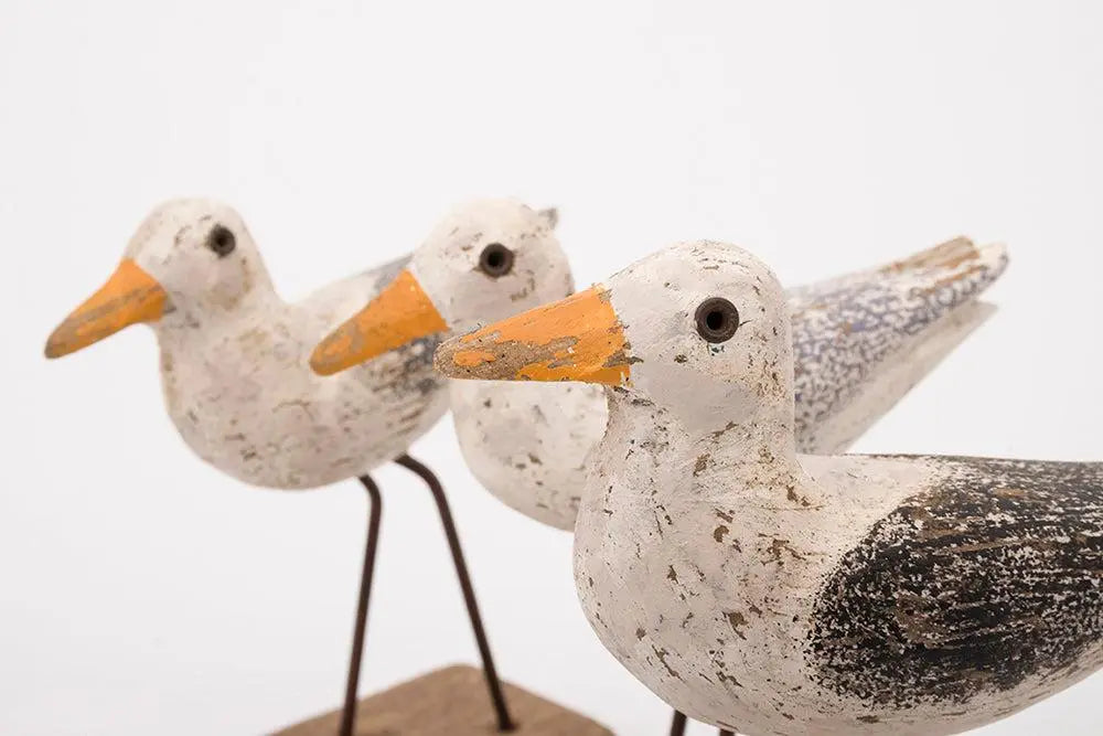 Ensemble de 3 mouettes en bois