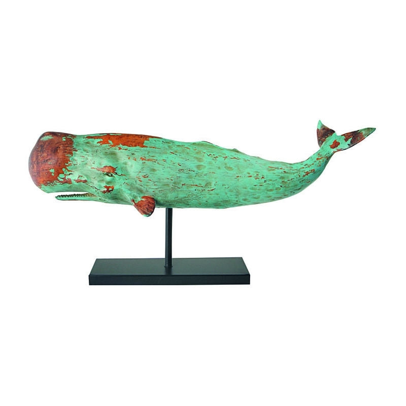 Grande baleine en résine sur socle