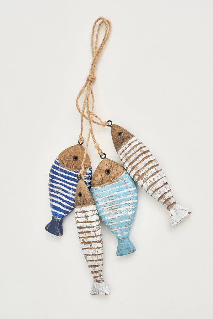Chapelet 4 poissons en bois