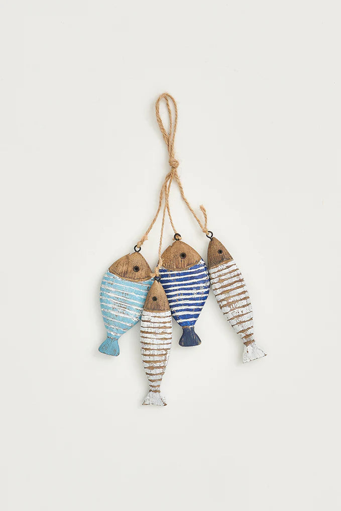 Chapelet 4 poissons en bois