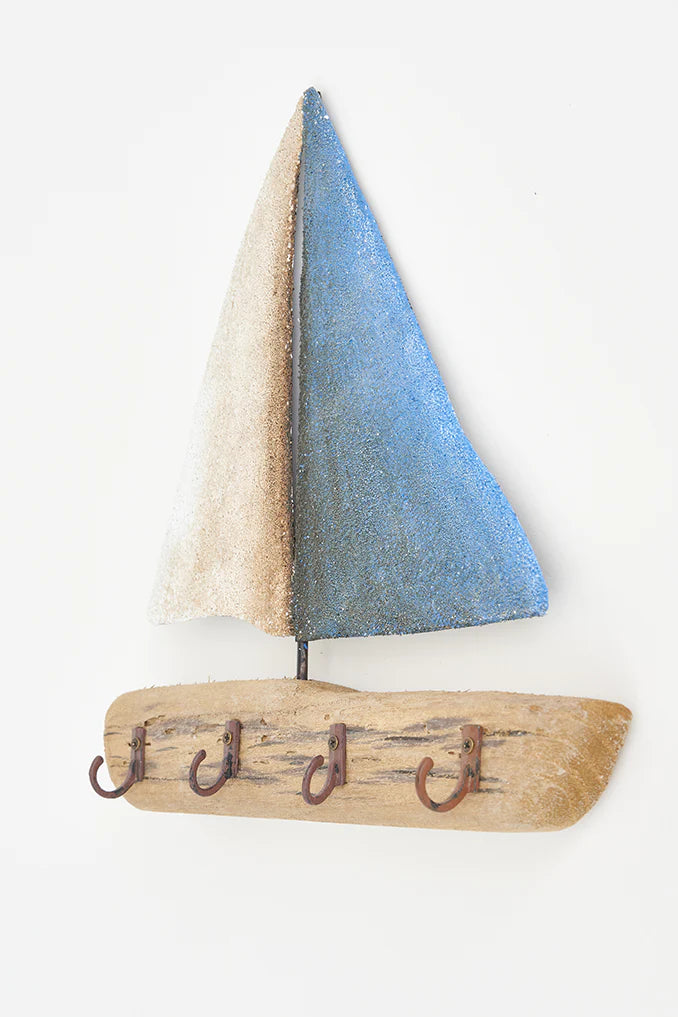 Porte-clés voilier bois et métal