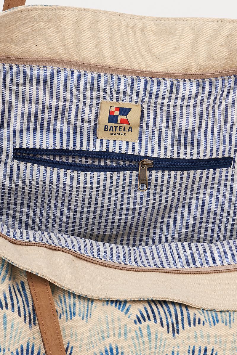 Grand sac à main coquillages bleus
