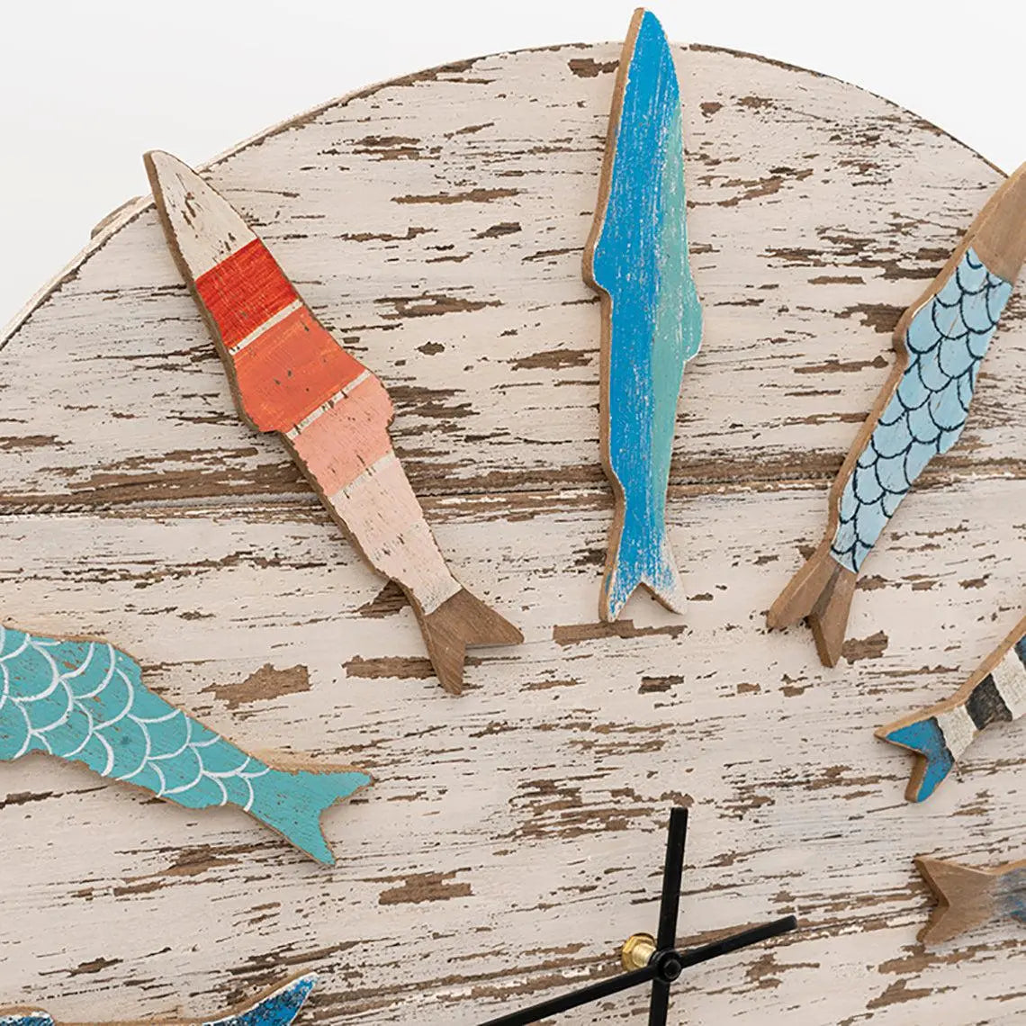 Horloge en bois poissons