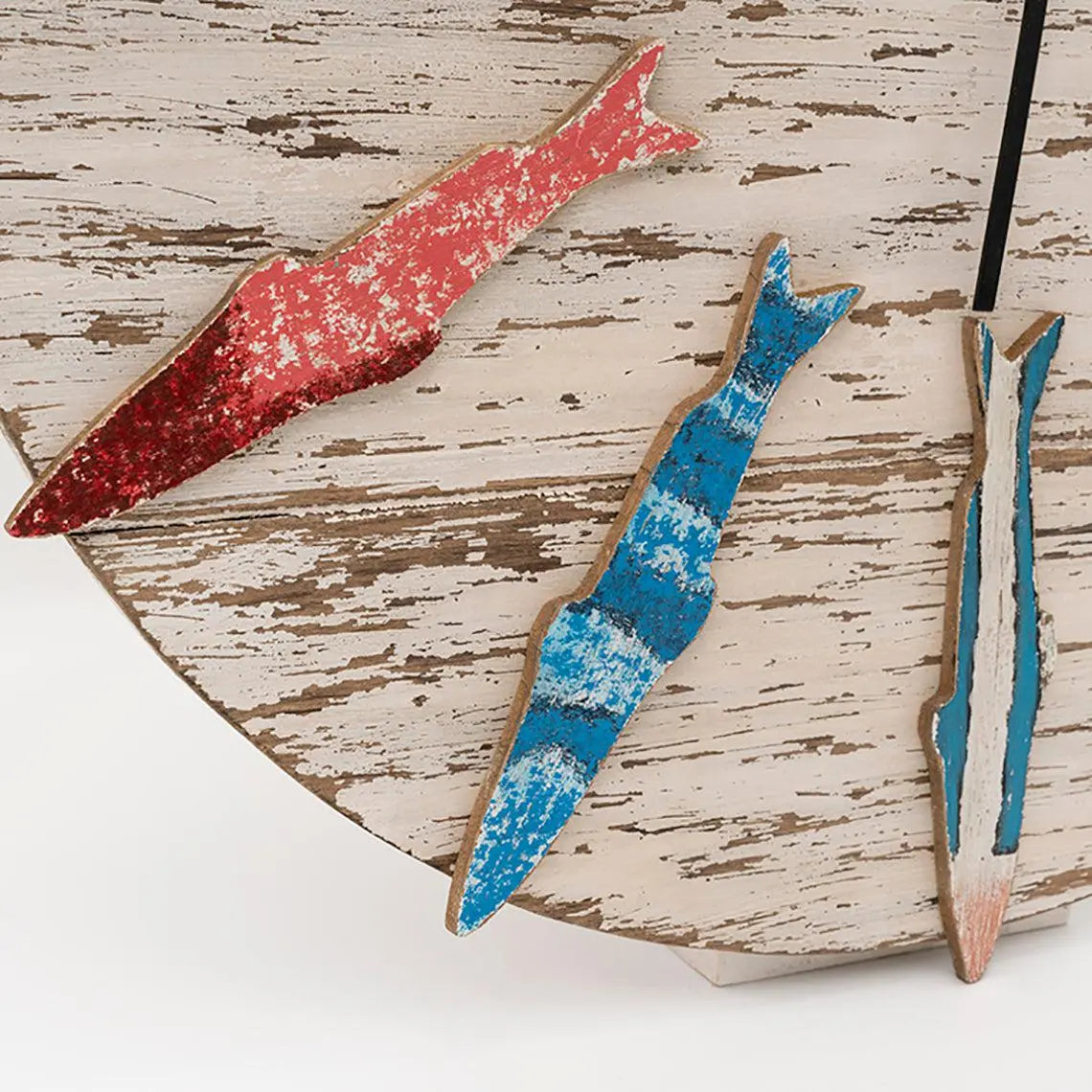 Horloge en bois poissons