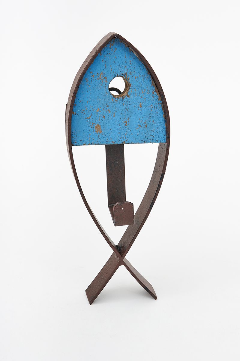 Porte-Manteau poisson bois et métal