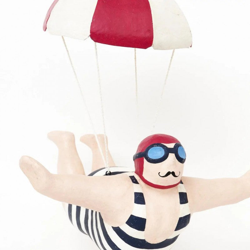 Baigneur en parachute papier mâché