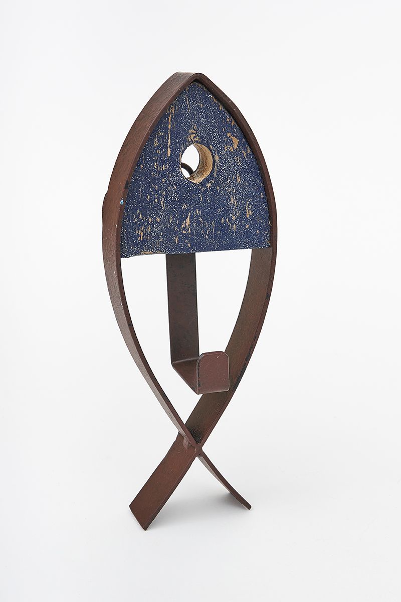 Porte-Manteau poisson bois et métal