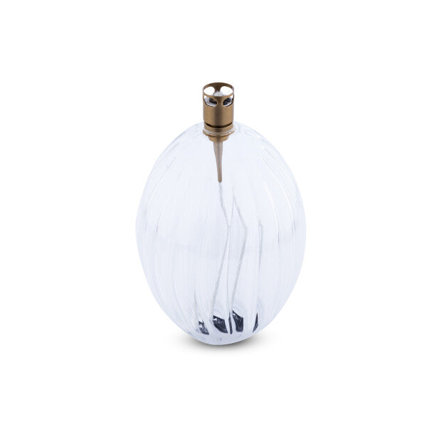 Lampe à huile Style Ovalis striée - verre et laiton