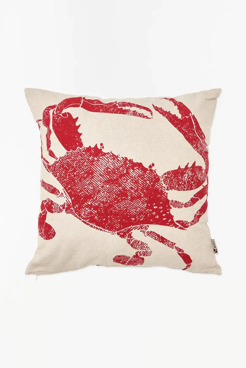 Coussin coton avec motif Crabe rouge
