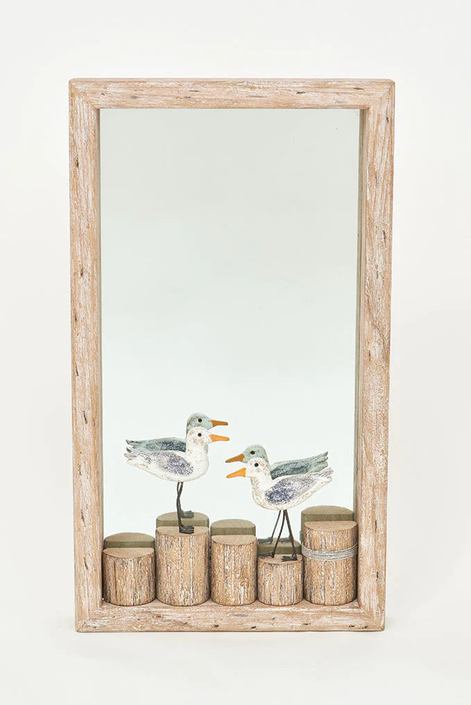 Miroir Mouettes en bois