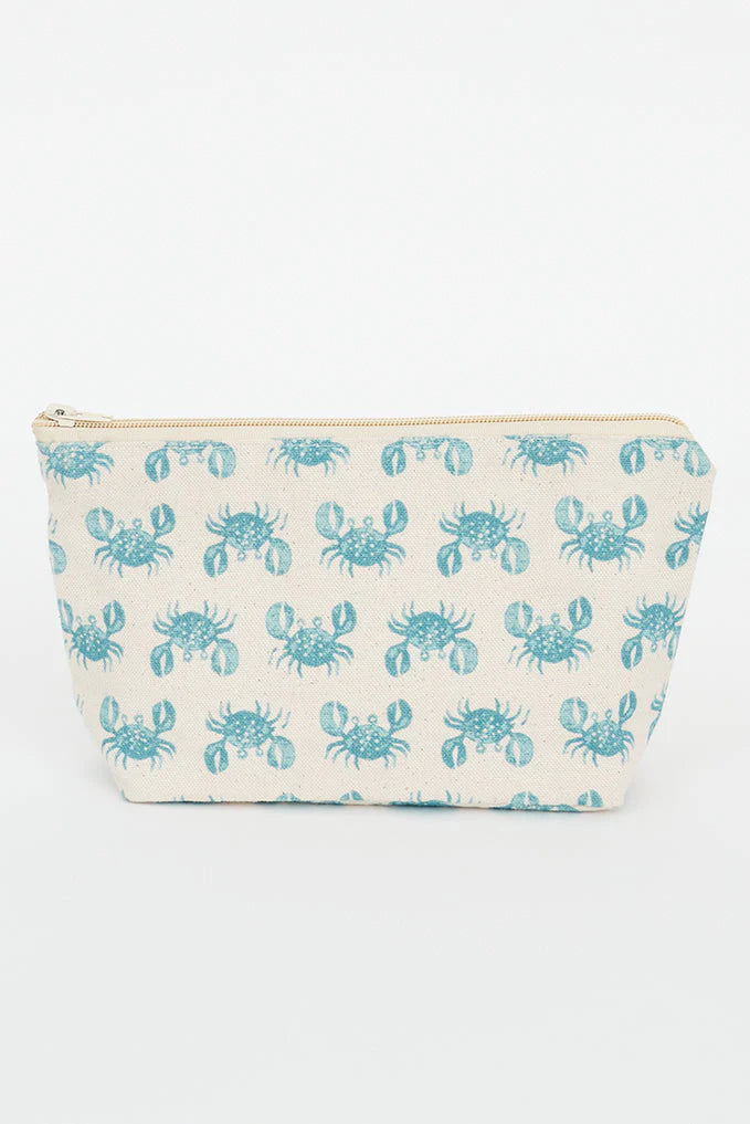 Pochette coton motifs crabes