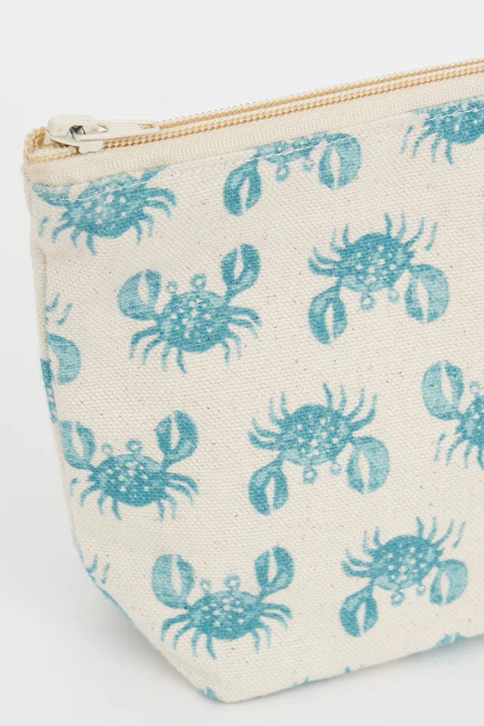 Pochette coton motifs crabes